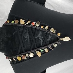 Unique Charm and woven Rope Necklace 30 inch Length